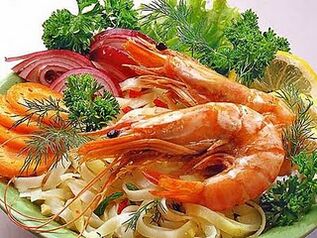 Prawns with herbs to increase potency